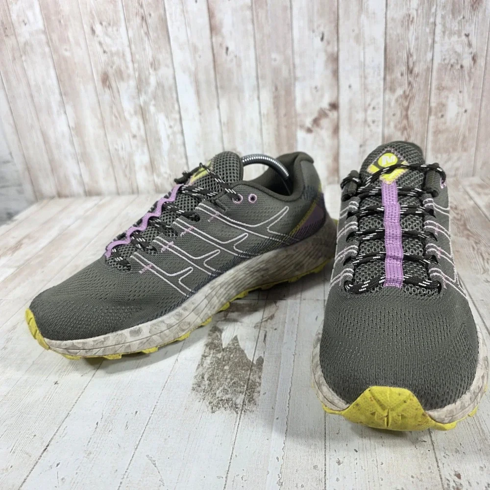 Merrell Moab Flight Womens Trail Running Shoes Olive Green Vibram Size 11